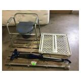 Baby gate, Bisssell vacuum, toilet chair