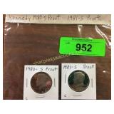 Kennedy 1980-S Proof, 1981-S Proof