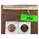 Kennedy 1973-S Proof, 1974-S Proof