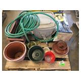 Flower pots, hose, garden items