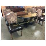 Dining room table w/ext, 6 chairs