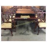Dining room table w/ext, 8 chairs