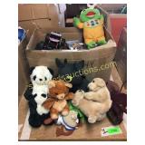 Stuffed animals, toys, wooden bowls