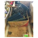 Christmas lites, pans & household items