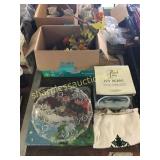 Crystal bowl, platter & misc.