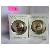 2 Hummel style Christmas tree ornament