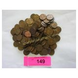 Pile of F to uncirculated wheat pennies