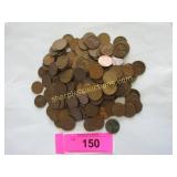 Pile of F to uncirculated wheat pennies