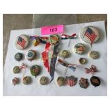 Collection of vintage patriotic pins