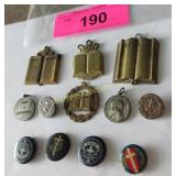 Collection of vintage pins and metals