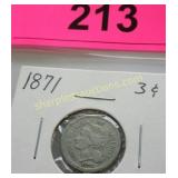 1871 3 cent Nickle