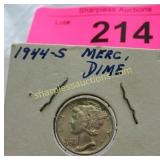 1944S  MERCURY DIME
