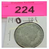 1910 Barber half dollar