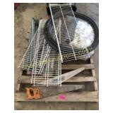 Bedding, saws, shelving