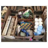 Craft supplies, coffee lids, misc