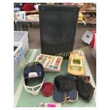 Helmet, bb glove, books, misc