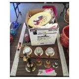 Brass bells, plates, misc