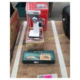 Rival meat grinder, water globe, game