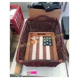 Basket, clotthing, household items