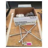 4 way tire wrench, hardware, misc
