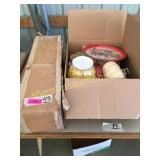 Tape, tins, earplugs, misc