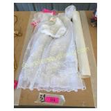 Christening baby dress and bonnet