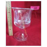 fancy large cut glass beer mug