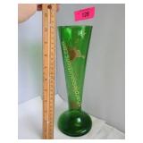 Vintage decorated art glass vase