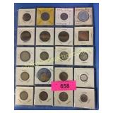 Sheet of 20 world coins