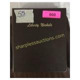 Liberty Nickel Book 1883-1912, 22 nickels