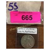 1945S Walking liberty half dollar