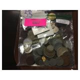 Over 1 lb foreign coins , some silver