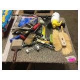 Paint Brushes, sprayer, Saws, misc tools