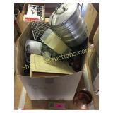 Metal Water Cooler, Brass Kettle, Misc Housewares