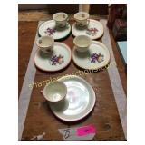 Set of 5 snack set dishes