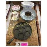 Cast Iron Egg pan, Bundt pan, Misc