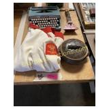 Portable typewriter, Shriner jacket, misc.