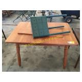 Kitchen table w/leaf, corner cabinet