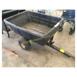 Pull behind yard dump cart
