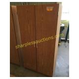 Wood storage cabinet