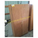 Wood storage cabinet
