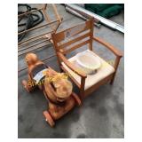 Kids riding horse, potty chair
