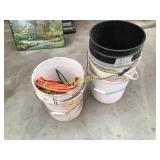 Buckets, ext cords