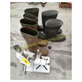 Mens rubber boots, size 7/12, drill press