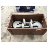 Wood trunk filled with weights