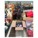 Fireplace set, baseball cards