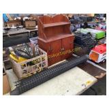 Kids kitchen cabinet, work light, misc