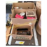 Old beer cans/cigar tins, misc