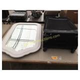 Suitcase, wall mirror, picture