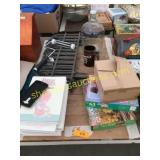 Books, puzzles, yard fence panels, misc